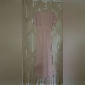 Asos pink chiffon maxi dress